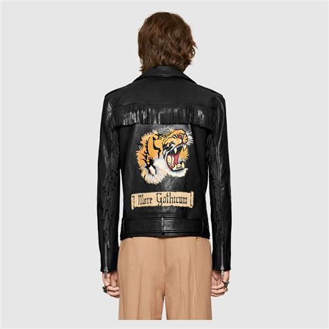 gucci bug leather jacket|gucci tiger leather jacket.